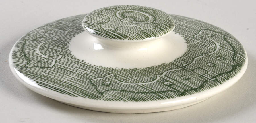 The Old Curiosity Shop (Green) Lid for Sugar Bowl by Royal (USA)-1