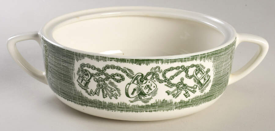 The Old Curiosity Shop (Green) 1.5 Quart Round Casserole No Lid by Royal (USA)-1