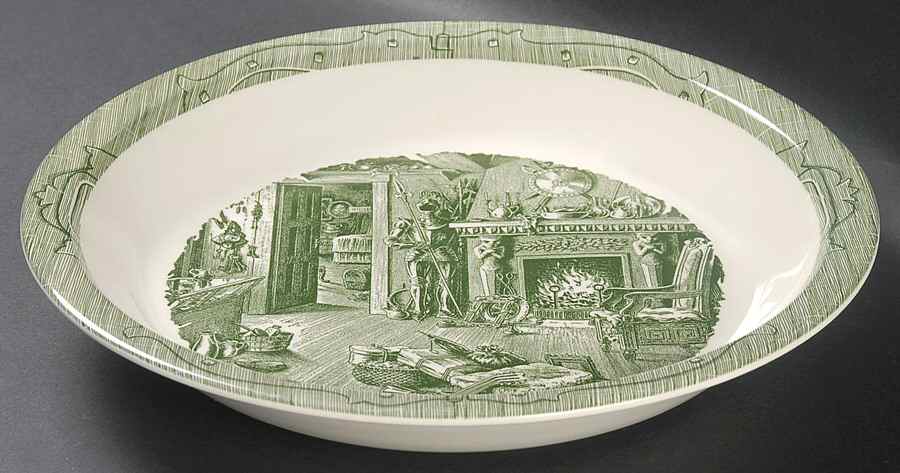 The Old Curiosity Shop (Green) Pie Serving Plate by Royal (USA)-1