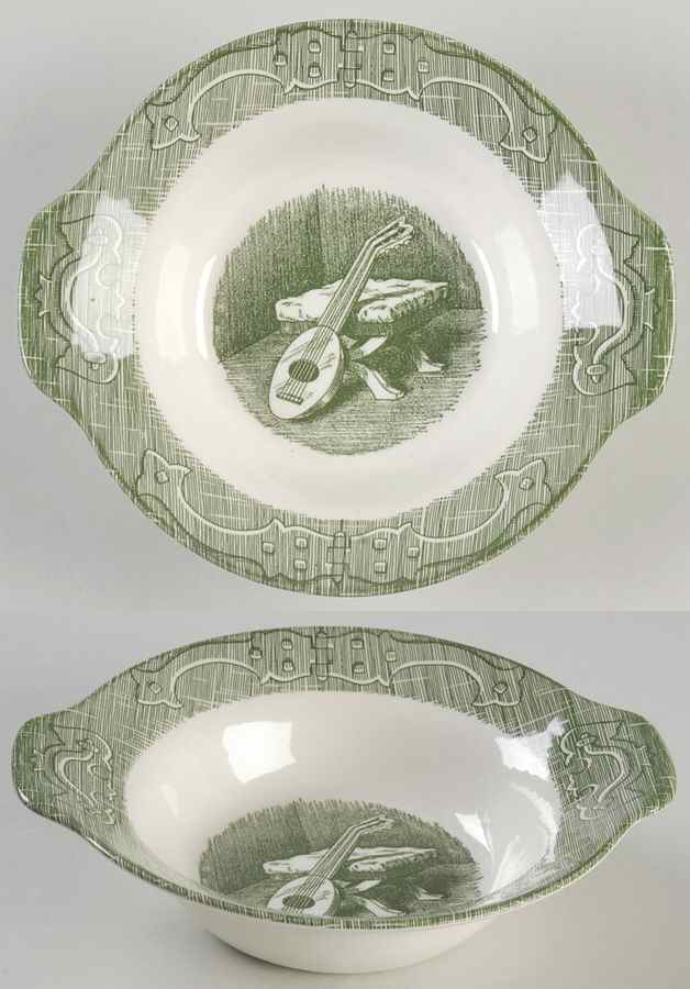 The Old Curiosity Shop (Green) Lugged Cereal Bowl by Royal (USA)-1