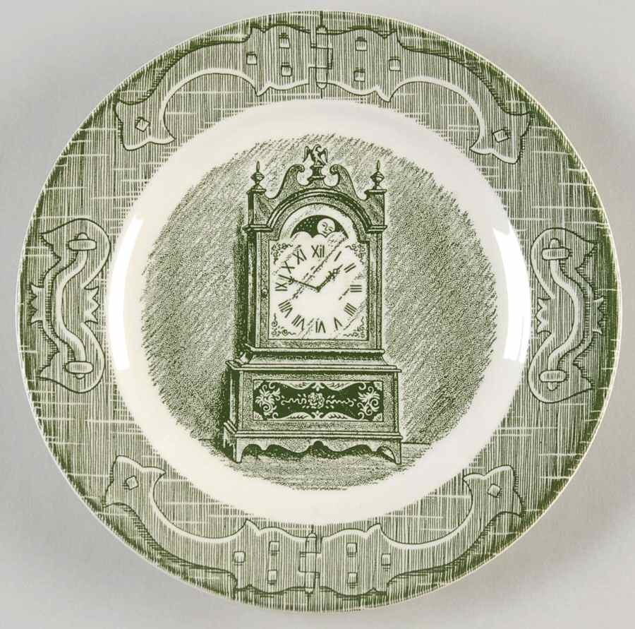 The Old Curiosity Shop (Green) Bread & Butter Plate by Royal (USA)-1