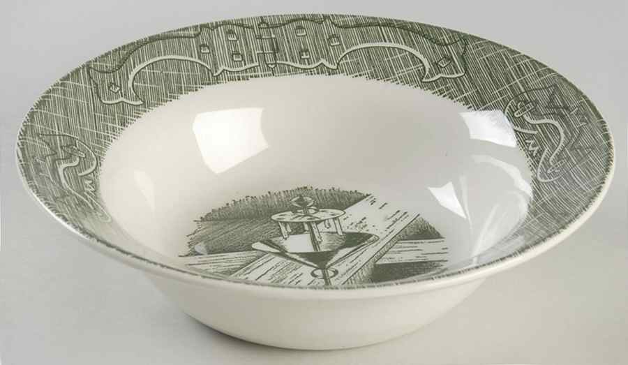 The Old Curiosity Shop (Green) Rim Cereal Bowl by Royal (USA)-1