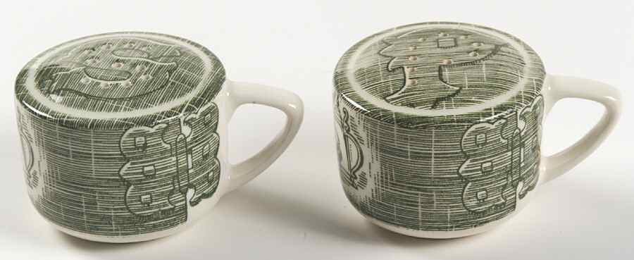 The Old Curiosity Shop (Green) Salt & Pepper Set by Royal (USA)-1