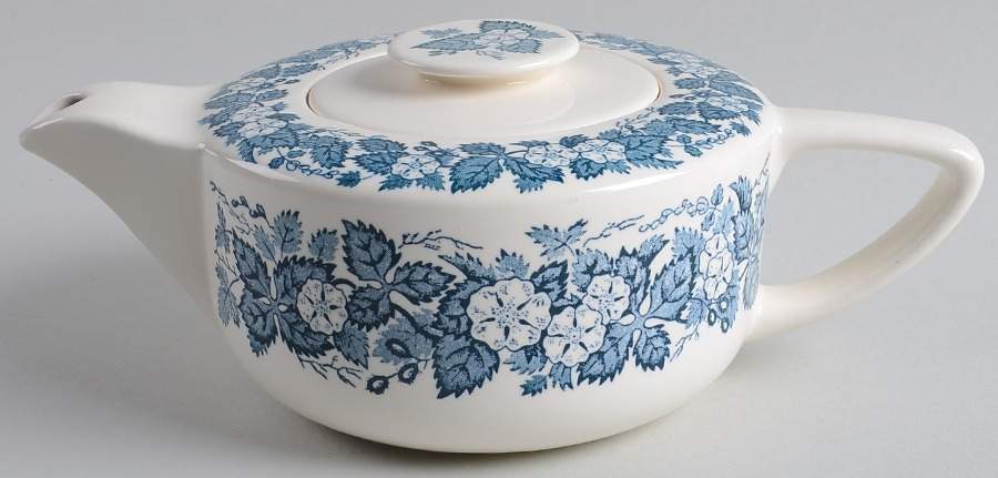 Old English Blue Teapot & Lid by Royal (USA)-1
