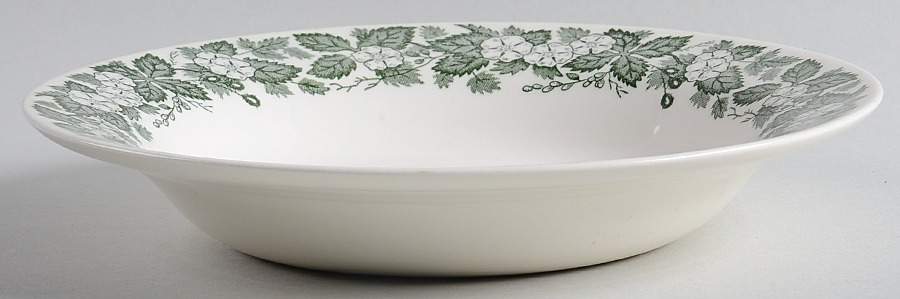 Old English Green Rim Soup Bowl by Royal (USA)-1