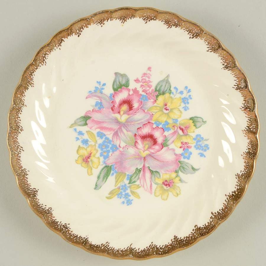 Orchids N Love Bread & Butter Plate by Royal (USA)-1