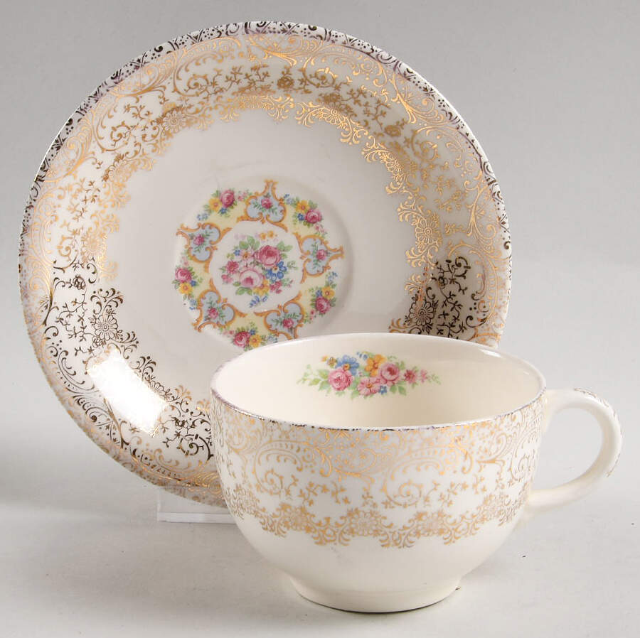 Parisian Flat Cup & Saucer Set by Royal (USA)-1