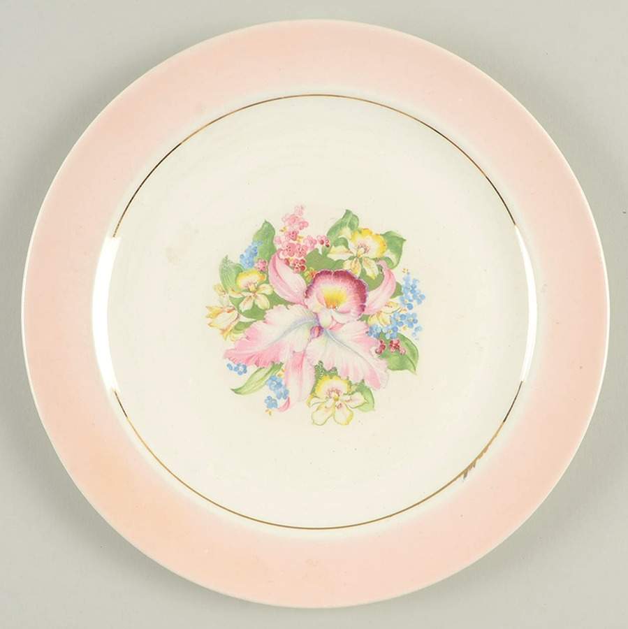 Pink Orchid (USA) Luncheon Plate by Royal (USA)-1