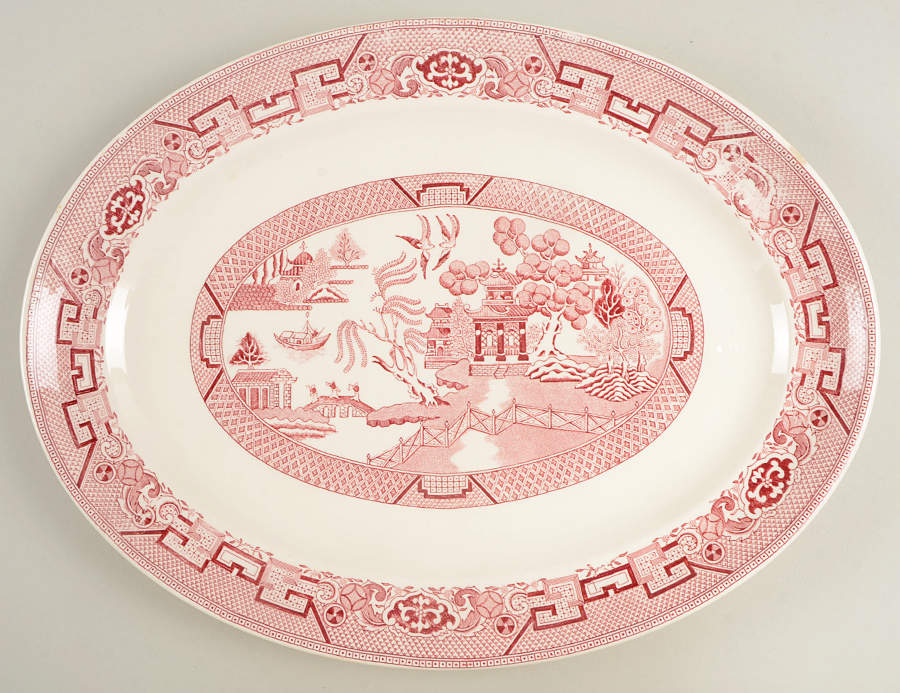 Pink Willow 15" Oval Serving Platter by Royal (USA)-1
