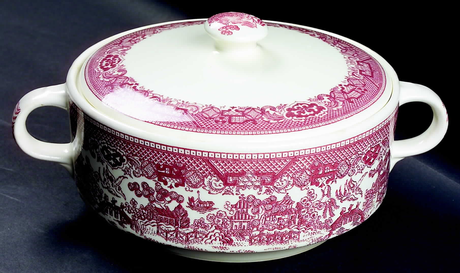 Pink Willow Round Covered Vegetable by Royal (USA)-1