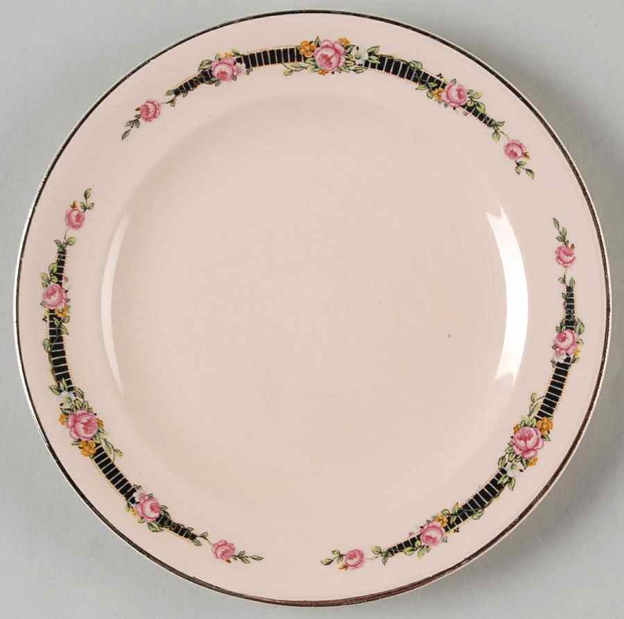 Ribbon Rose (Flowers On Rim Only) Bread & Butter Plate by Royal (USA)-1