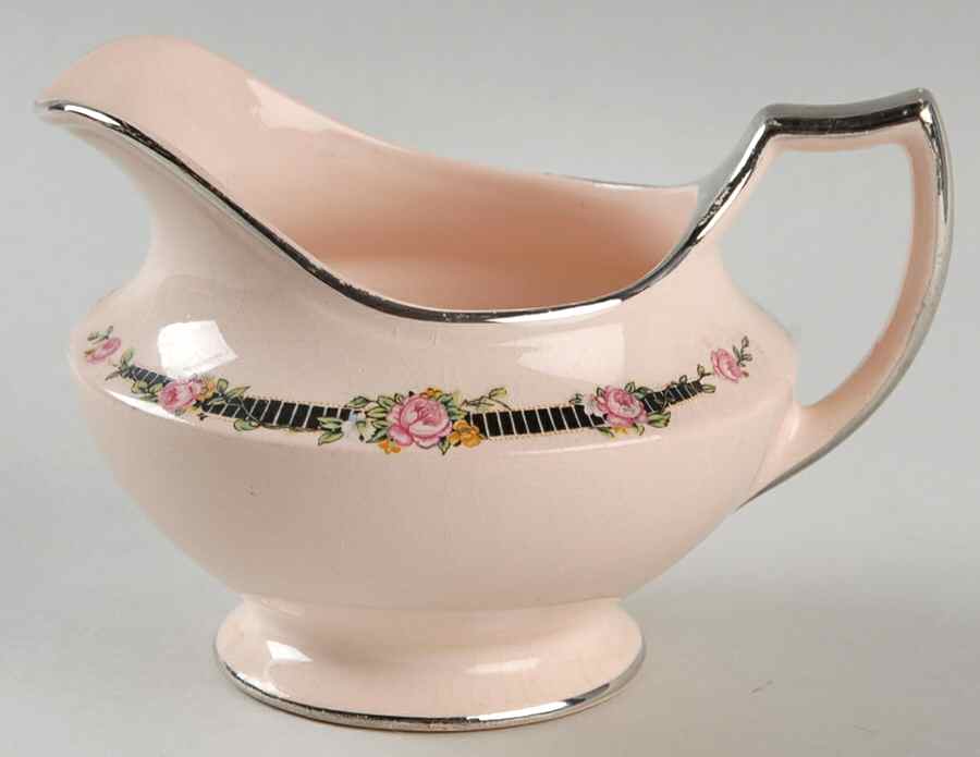 Ribbon Rose (Flowers On Rim Only) Creamer by Royal (USA)-1