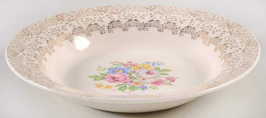 Rose Glory Rim Soup Bowl by Royal (USA)-1