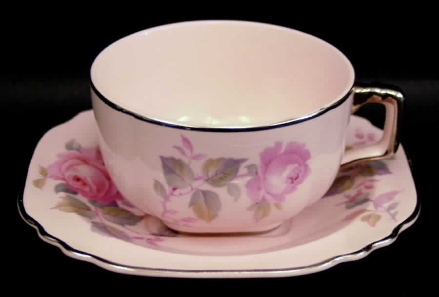 Rose Marie Flat Cup & Saucer Set by Royal (USA)-1