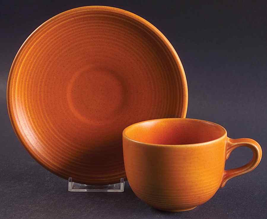 Royal Stone Flat Cup & Saucer Set by Royal (USA)-1