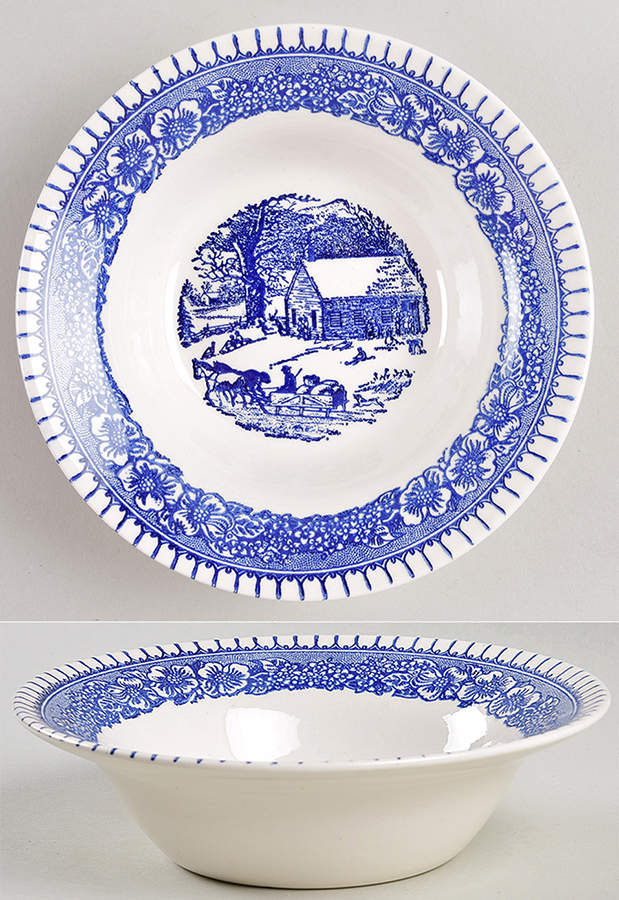 Pilgrim (Navy Blue) Rim Cereal Bowl by Royal (USA)-1