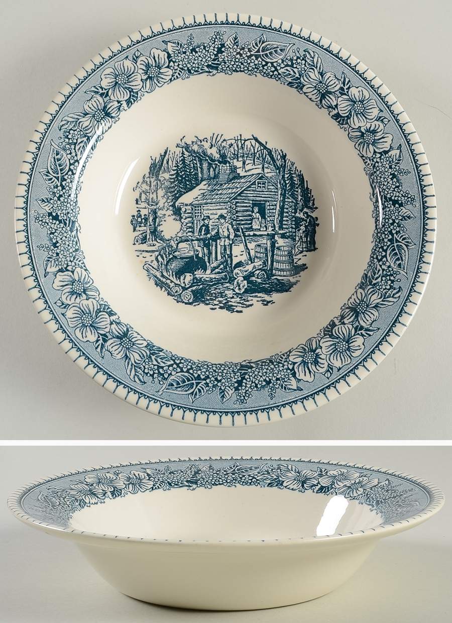 Pilgrim (Navy Blue) 9" Round Vegetable Bowl by Royal (USA)-1