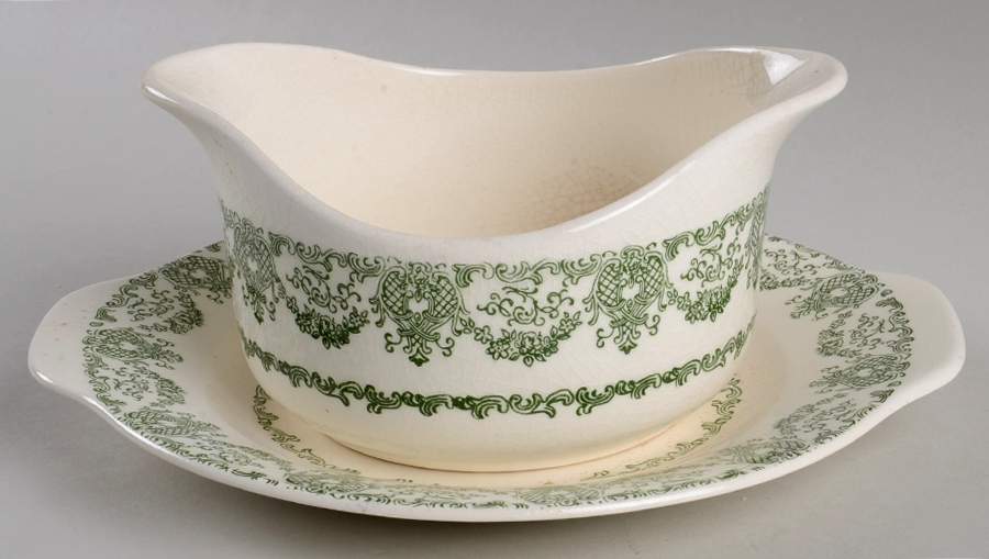 RYL48 (USA) Gravy Boat & Underplate/Relish by Royal (USA)-1