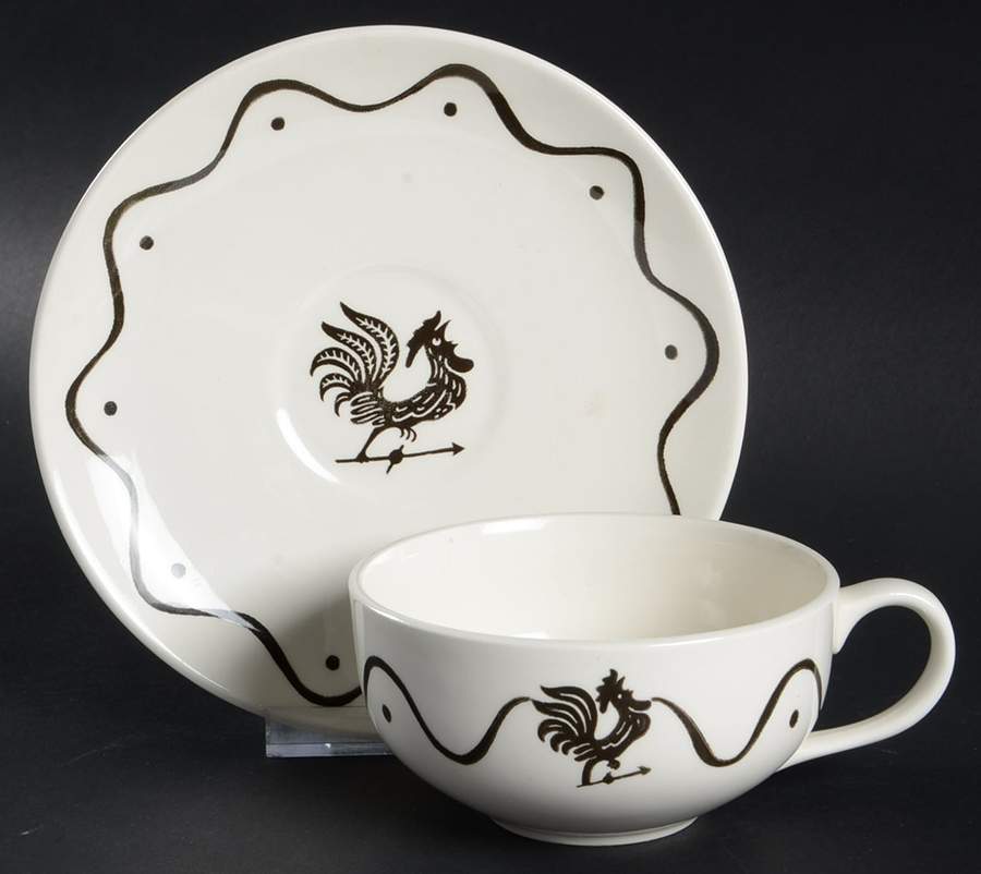 RYL9 Flat Cup & Saucer Set by Royal (USA)-1