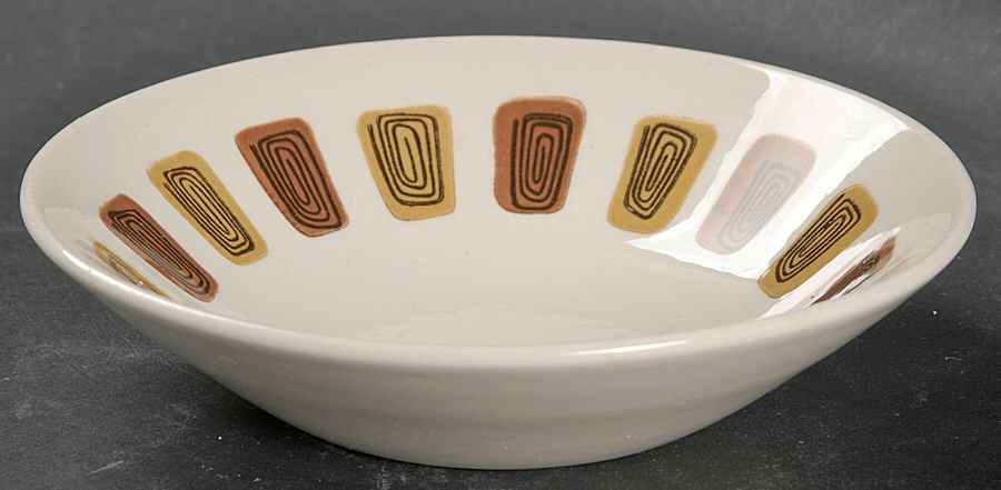 Santa Fe (Brown & Yellow Rectangles) Fruit/Dessert (Sauce) Bowl by Royal (USA)-1