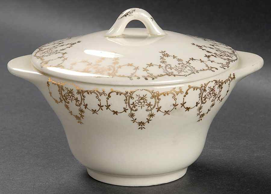 Snowflake Sugar Bowl & Lid by Royal (USA)-1