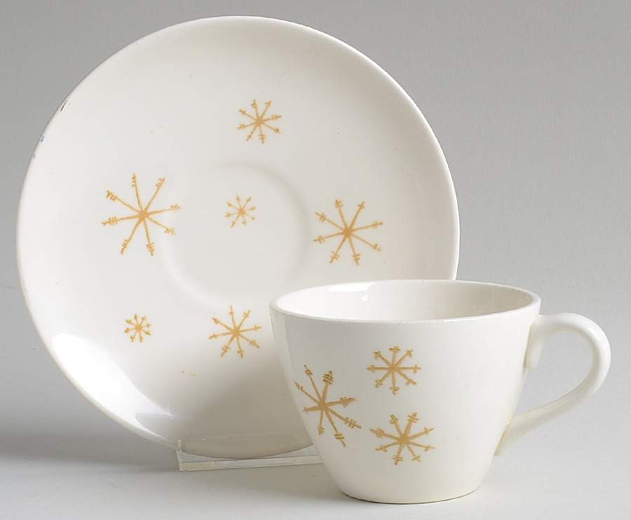 Star Glow (No Trim) Flat Cup & Saucer Set by Royal (USA)-1