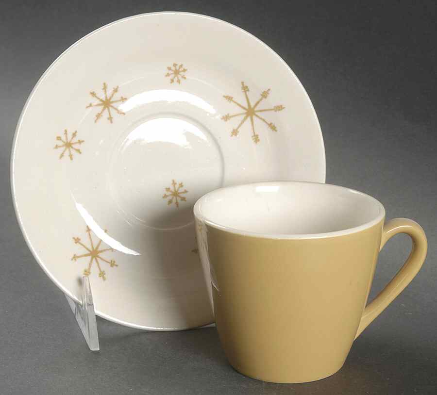 Star Glow (No Trim) Flat Cup & Saucer Set by Royal (USA)-1