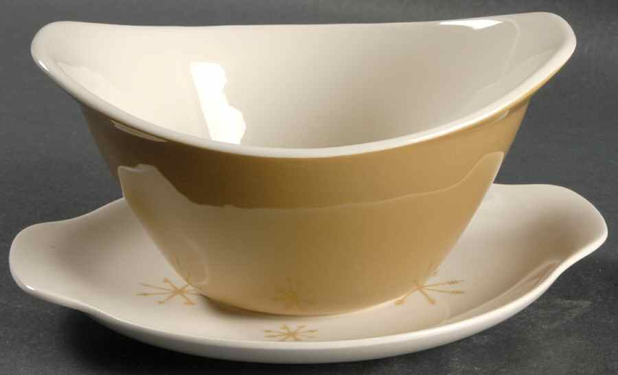 Star Glow (No Trim) Gravy Boat & Underplate/Relish by Royal (USA)-1