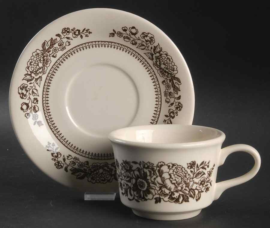 Sussex Flat Cup & Saucer Set by Royal (USA)-1