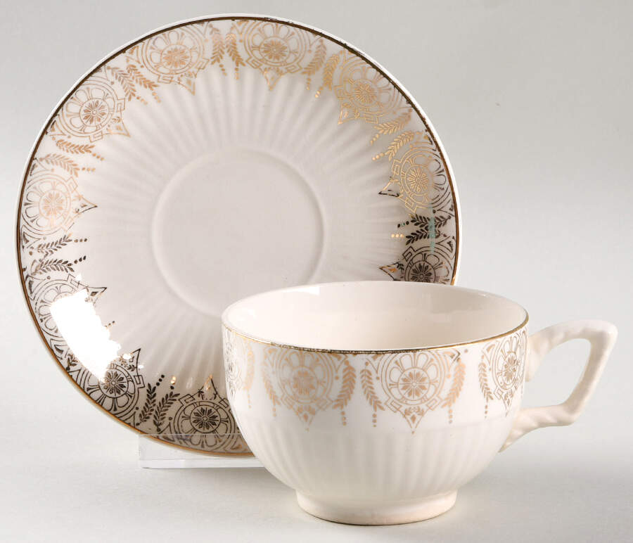 Sylvia Flat Cup & Saucer Set by Royal (USA)-1