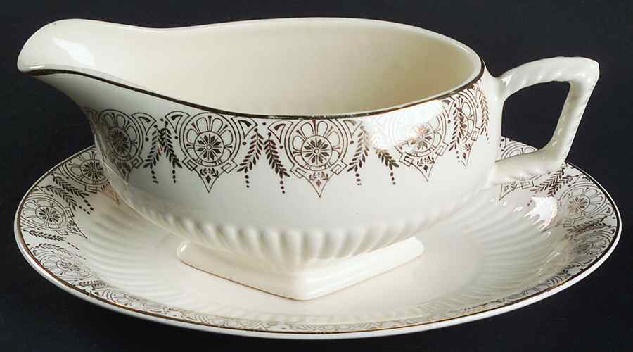 Sylvia Gravy Boat & Underplate/Relish by Royal (USA)-1