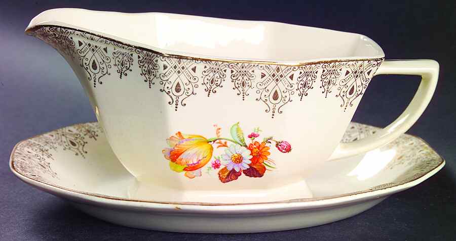 Waldorf Gravy Boat & Underplate by Royal (USA)-1