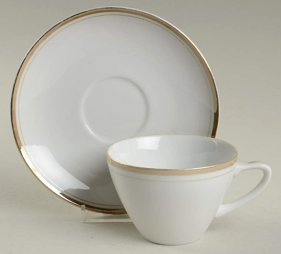 Golden Elegance Flat Cup & Saucer Set by Royalton-1