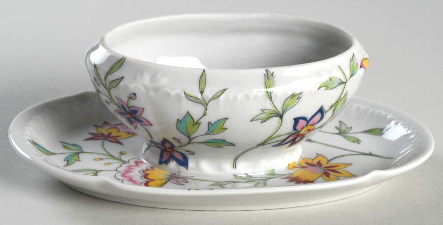 Adriana Individual Gravy Boat W/Attached Underpate No Lid by Royal Limoges-1