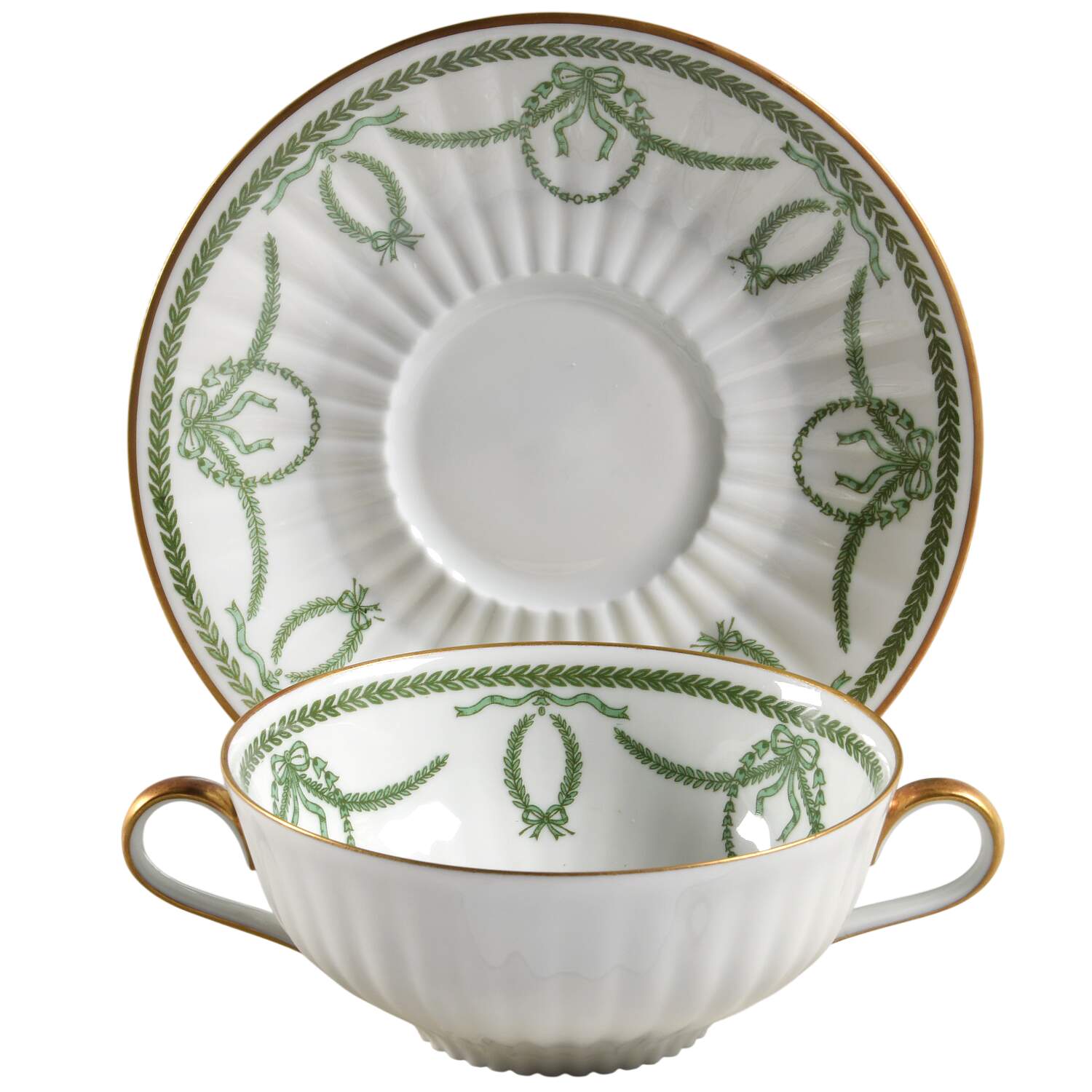 Cheverny Cream Soup Bowl & Saucer Set by Royal Limoges-1