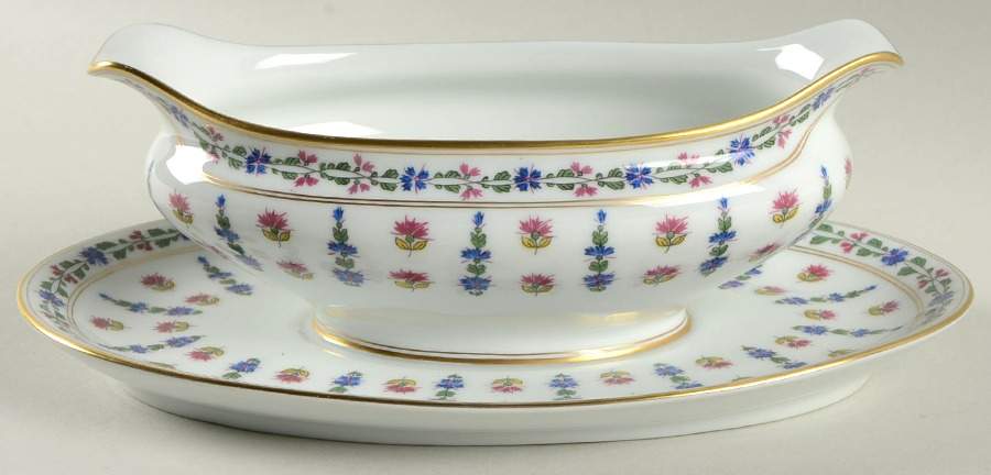 Langeais Gravy Boat with Attached Underplate by Royal Limoges-1