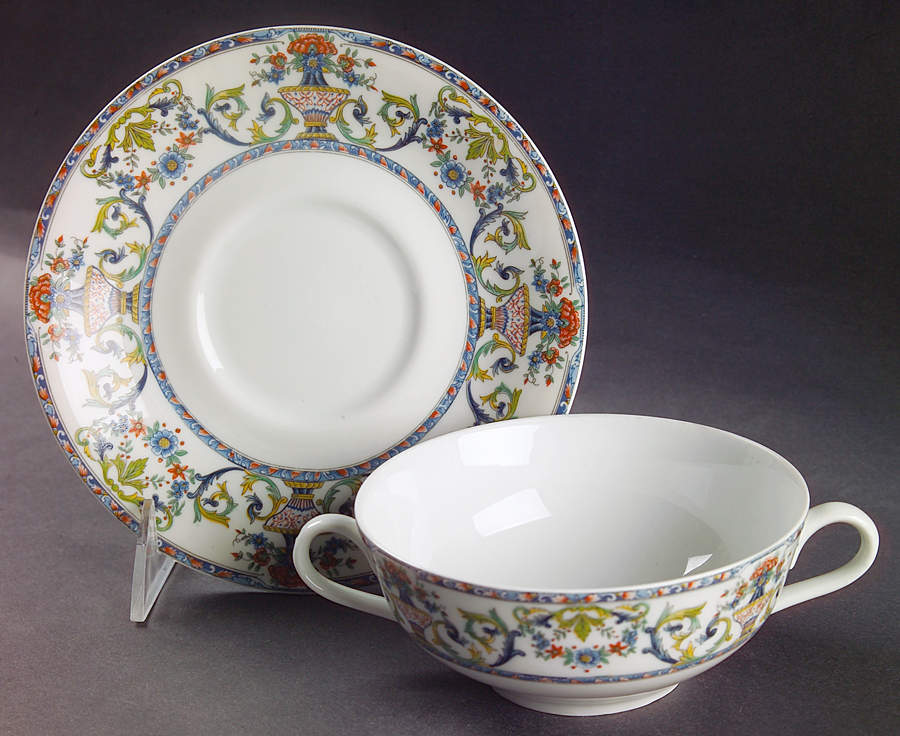 Medicis Flat Cream Soup Bowl & Saucer Set by Royal Limoges-1