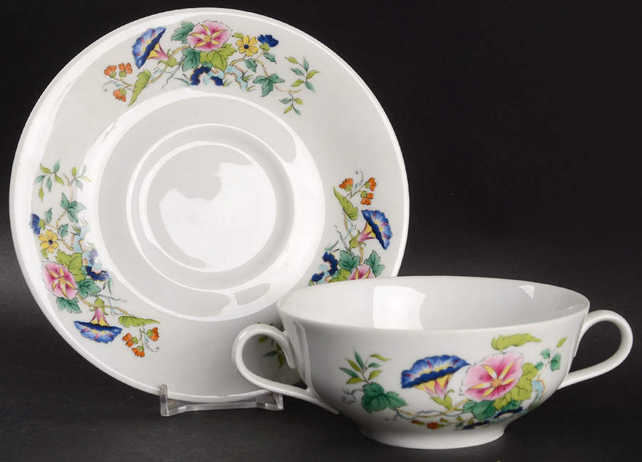 Paradis Flat Cream Soup Bowl & Saucer Set by Royal Limoges-1