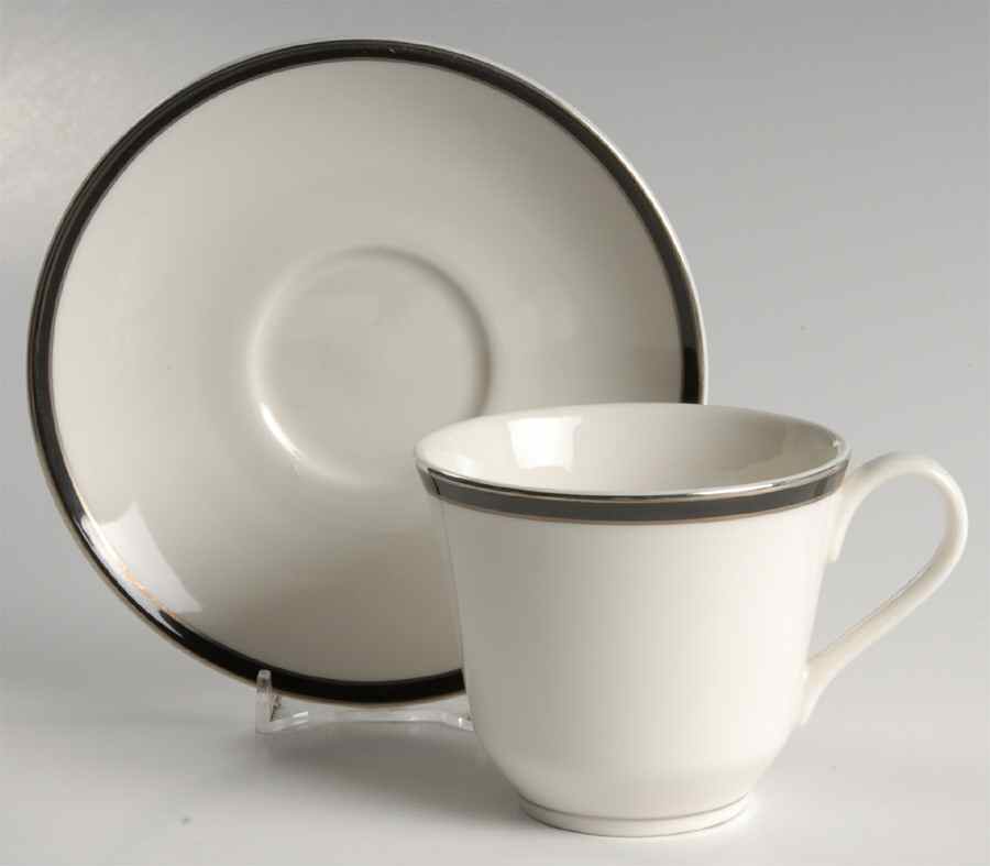 Oxford Midnight Flat Cup & Saucer Set by Royal Doulton-1