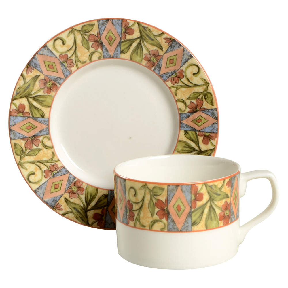 Cinnabar Flat Cup & Saucer Set by Royal Doulton-1