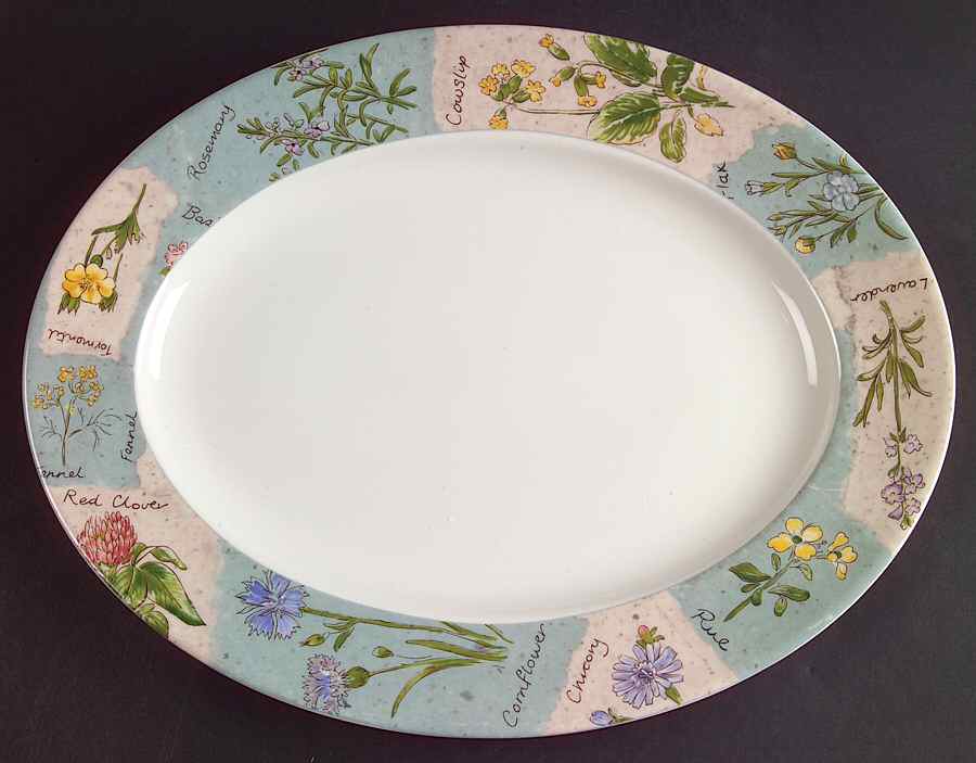Wildflowers 13" Oval Serving Platter by Royal Doulton-1