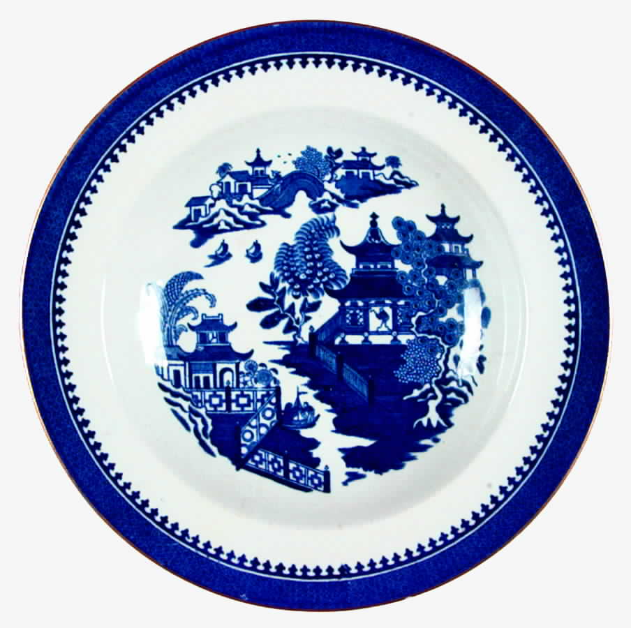 Blue Willow Large Rim Soup Bowl by Royal Worcester-1