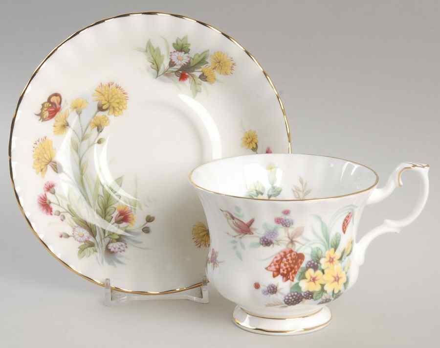 Country Life Footed Cup & Saucer Set by Royal Albert-1
