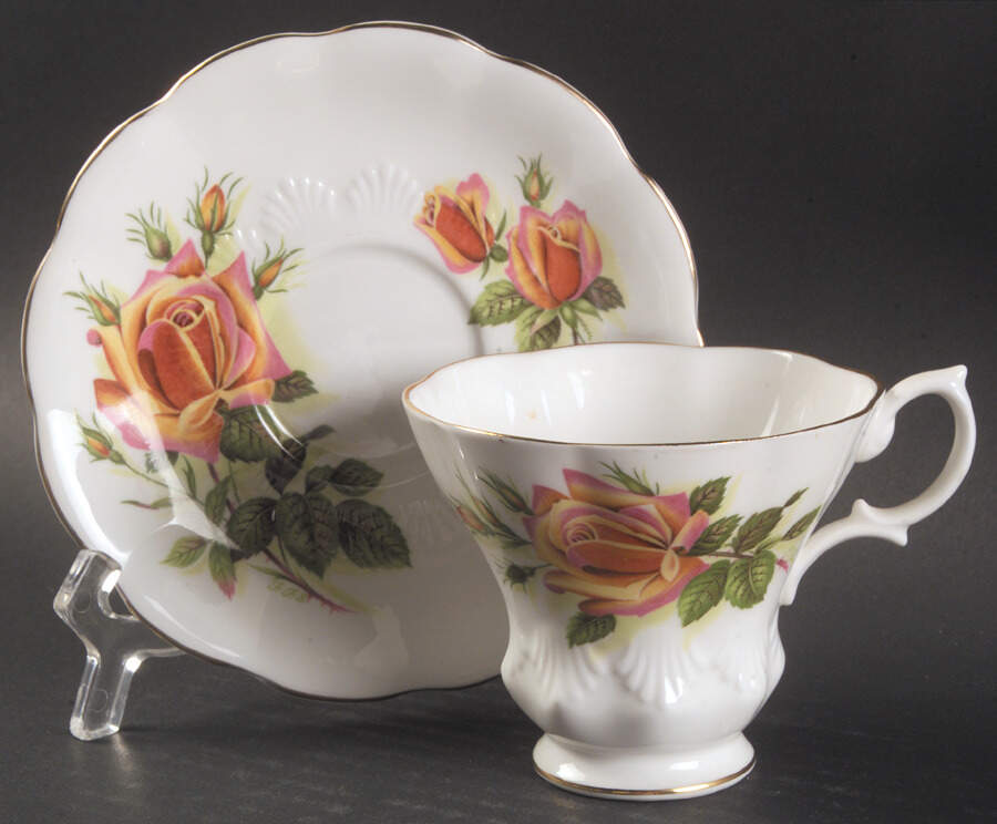 Sweetheart Roses Series Footed Cup & Saucer Set by Royal Albert-1