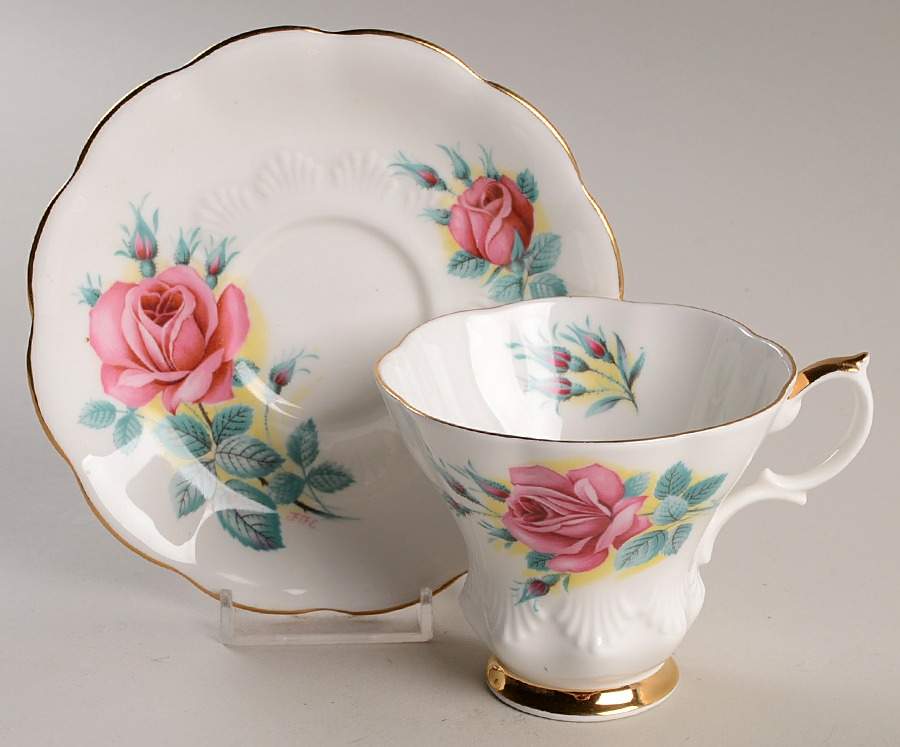 Sweetheart Roses Series Footed Cup & Saucer Set by Royal Albert-1