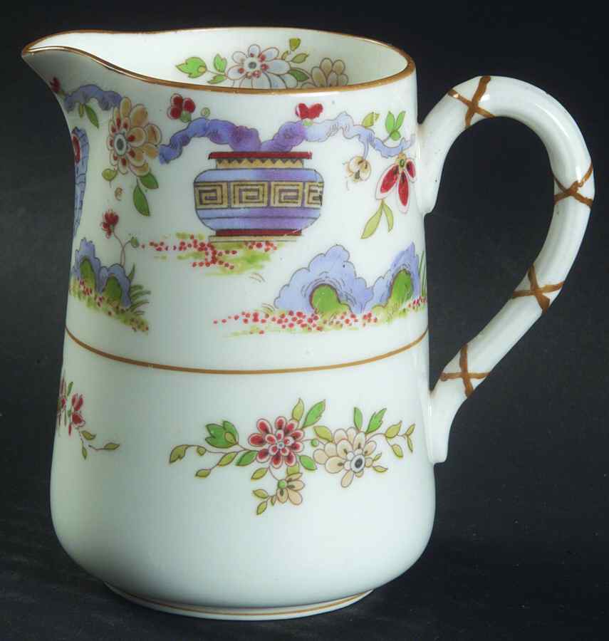 Pekin (White Background, Yellow Trim) 8 Oz Jug by Royal Worcester-1