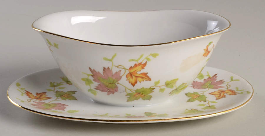 Woodland Gravy Boat with Attached Underplate by Royal Signet-1