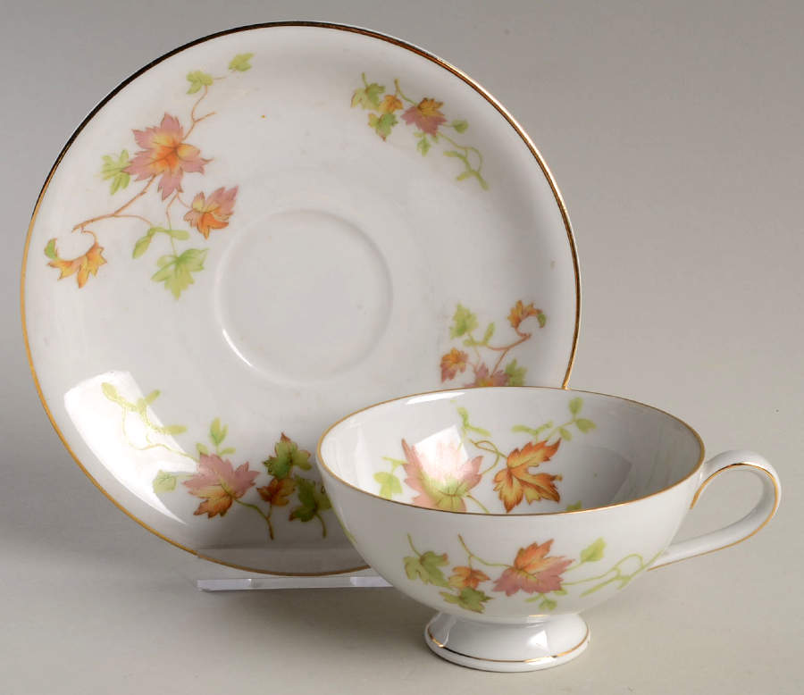 Woodland Footed Cup & Saucer Set by Royal Signet-1