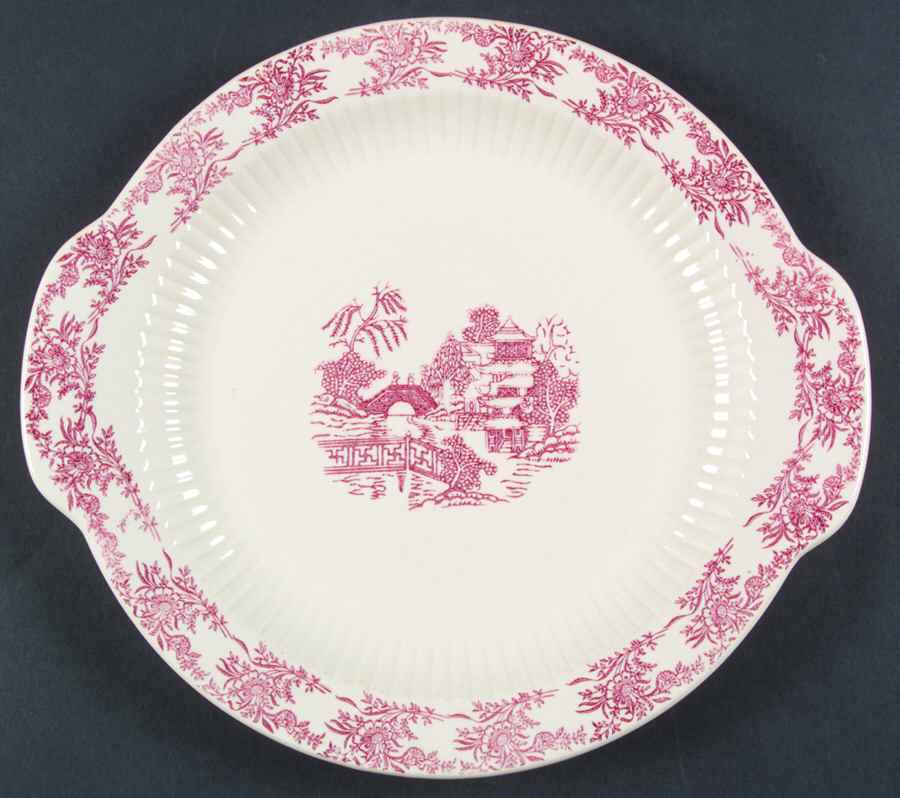 Ming Red Handled Cake Plate by Royal (USA)-1