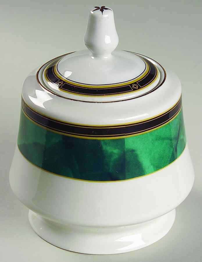 Jade Garland Sugar Bowl & Lid by Retroneu-1